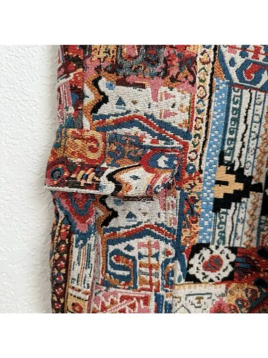 Rockstar Original Men’s Size 32 Boho Patchwork Pants Flare Leg Orange Tribal - Picture 3 of 11